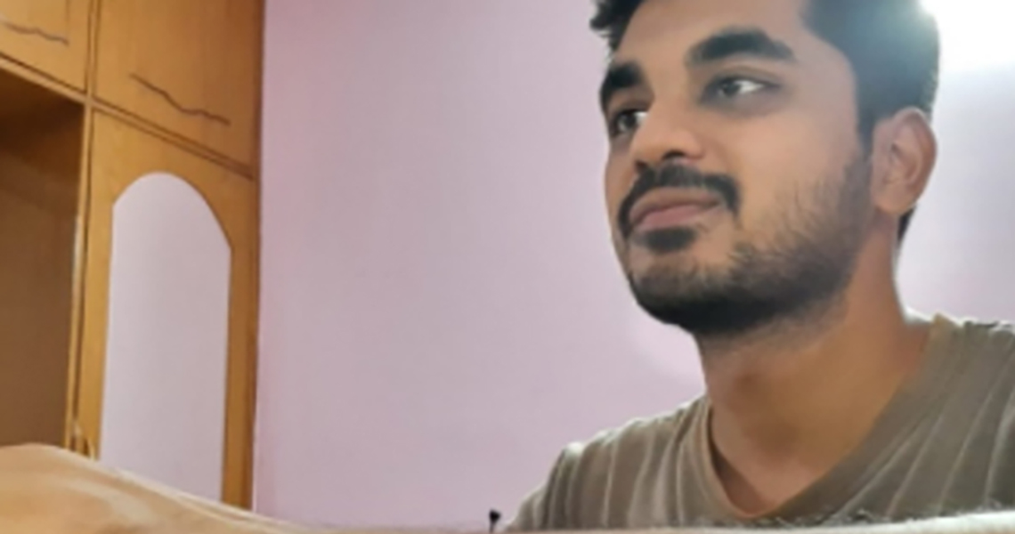 Close up of a employee working from home