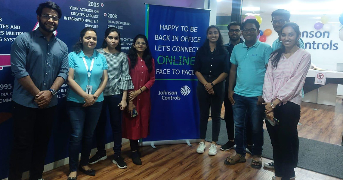 Johnson Controls employees at an event